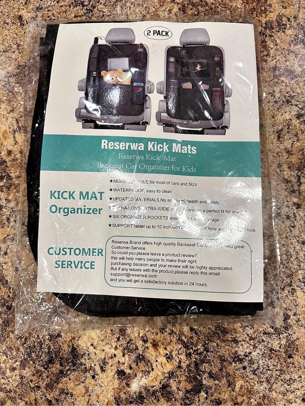 Reserwa Kick Mats Backseat Car Organizer 2-Pack Black